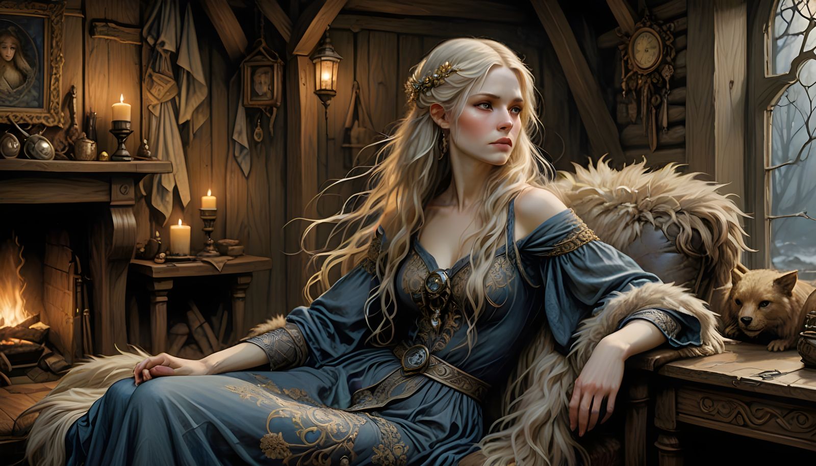 Rustic Cabin Beauty in Moonlit Splendor