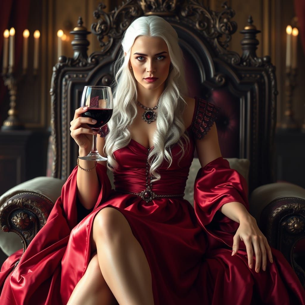 Targaryen Queen in Lavish Bedchamber