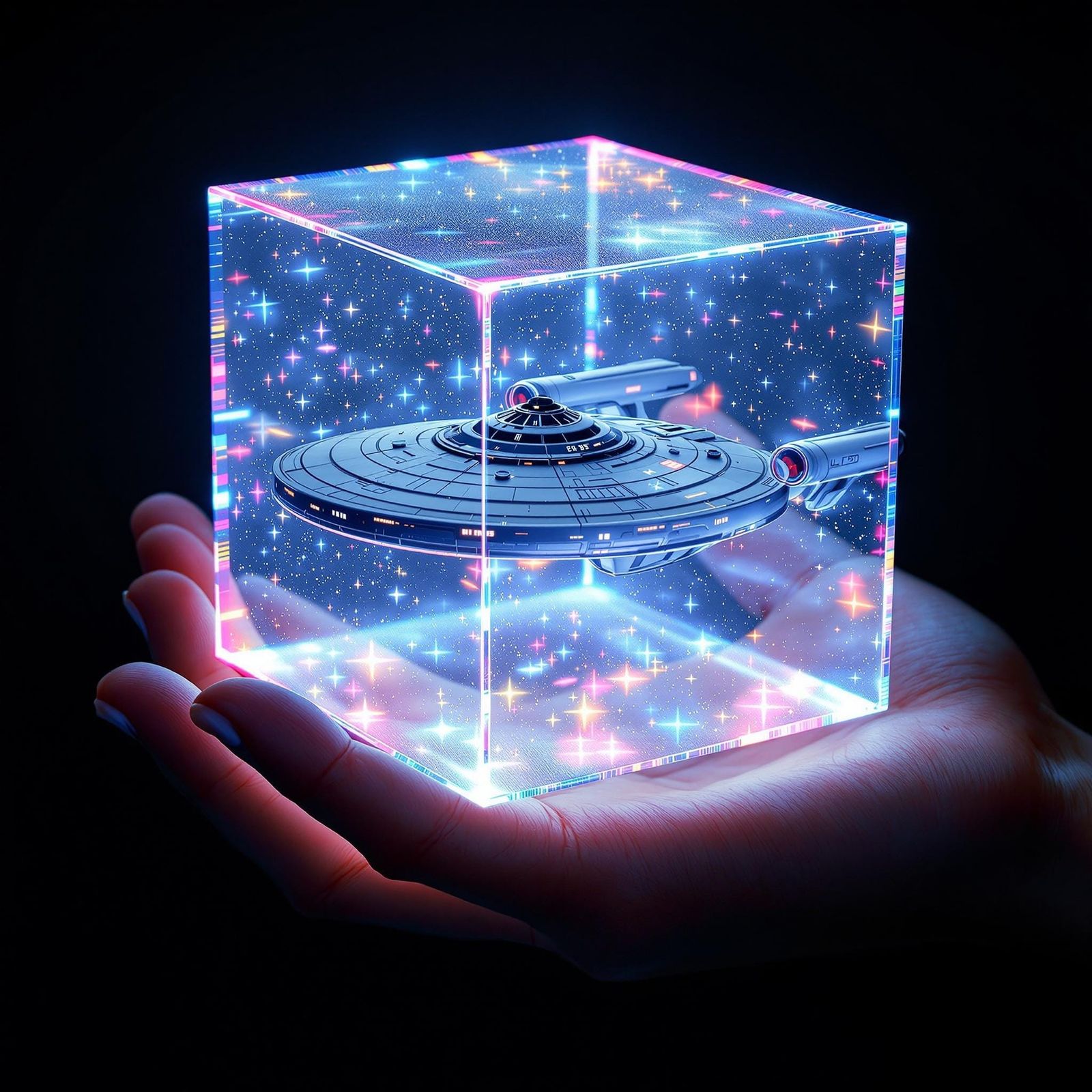 Surreal Holographic Masterpiece Featuring USS Enterprise in....