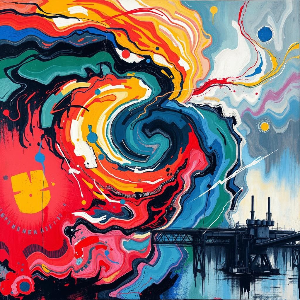 Abstract Color Whirlpool in Expressionist Style
