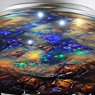 Constellation Hourglass in Iridescent Digital Painting