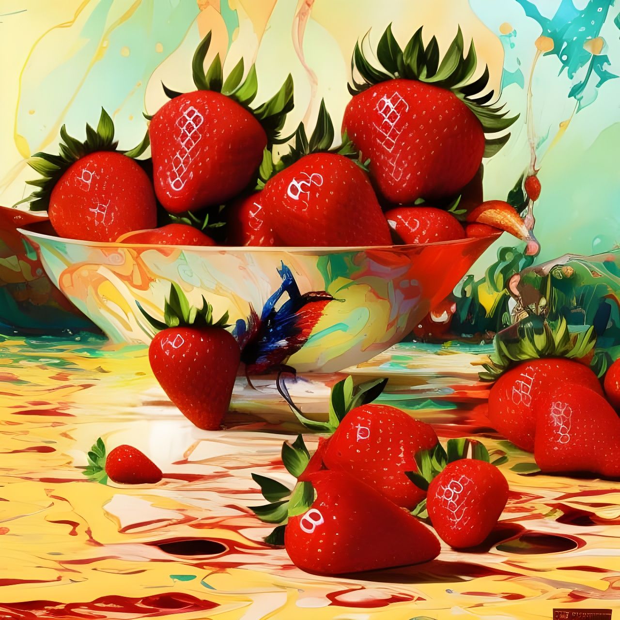 Hyperdetailed Strawberry in Borderlands Style