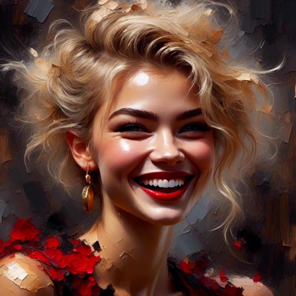 Punk Queen Portrait with Blonde Pixie Hair