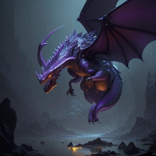 Crystal Dragon in Dark Fantasy Style