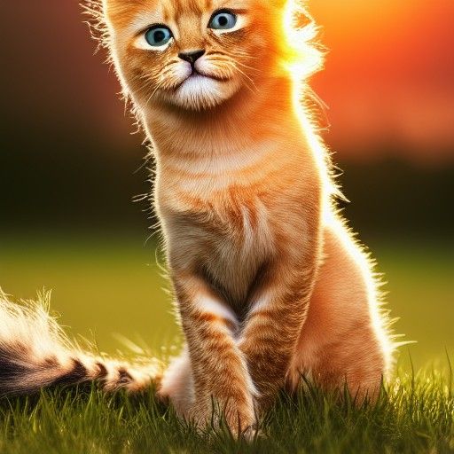 Cute Kitten with Mohawk in Haute Couture