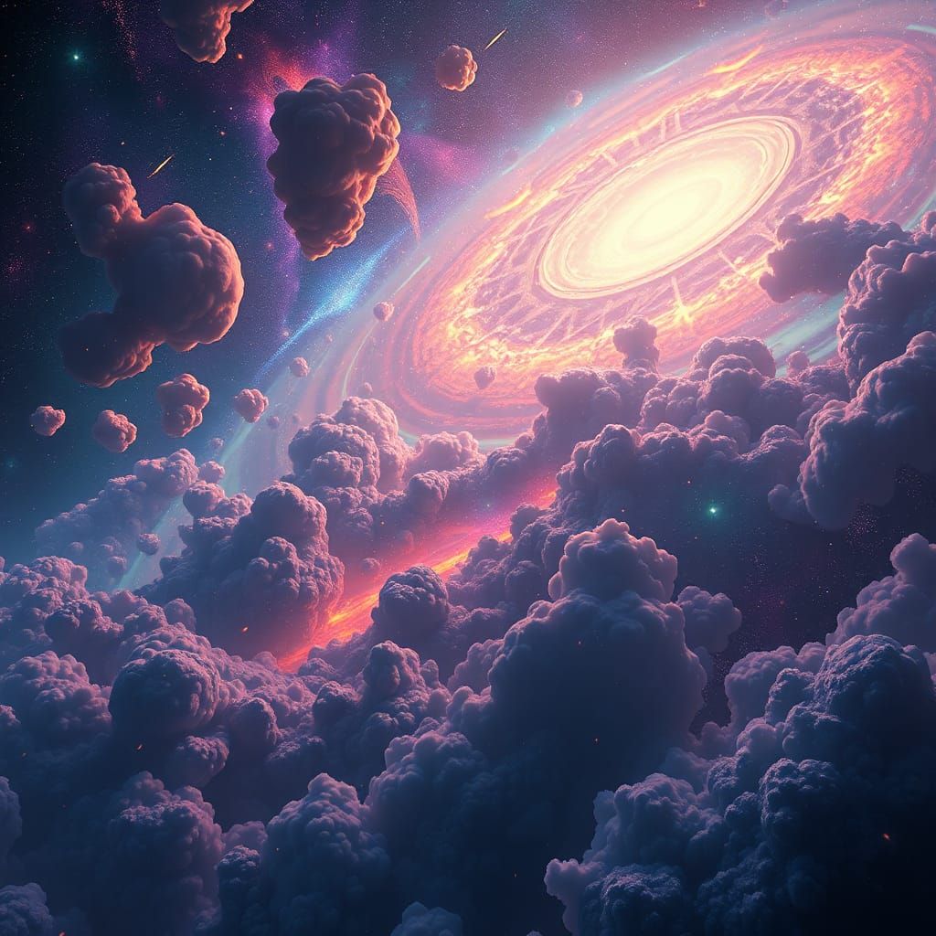 Surreal Cosmos Scene in Matte Painting Style