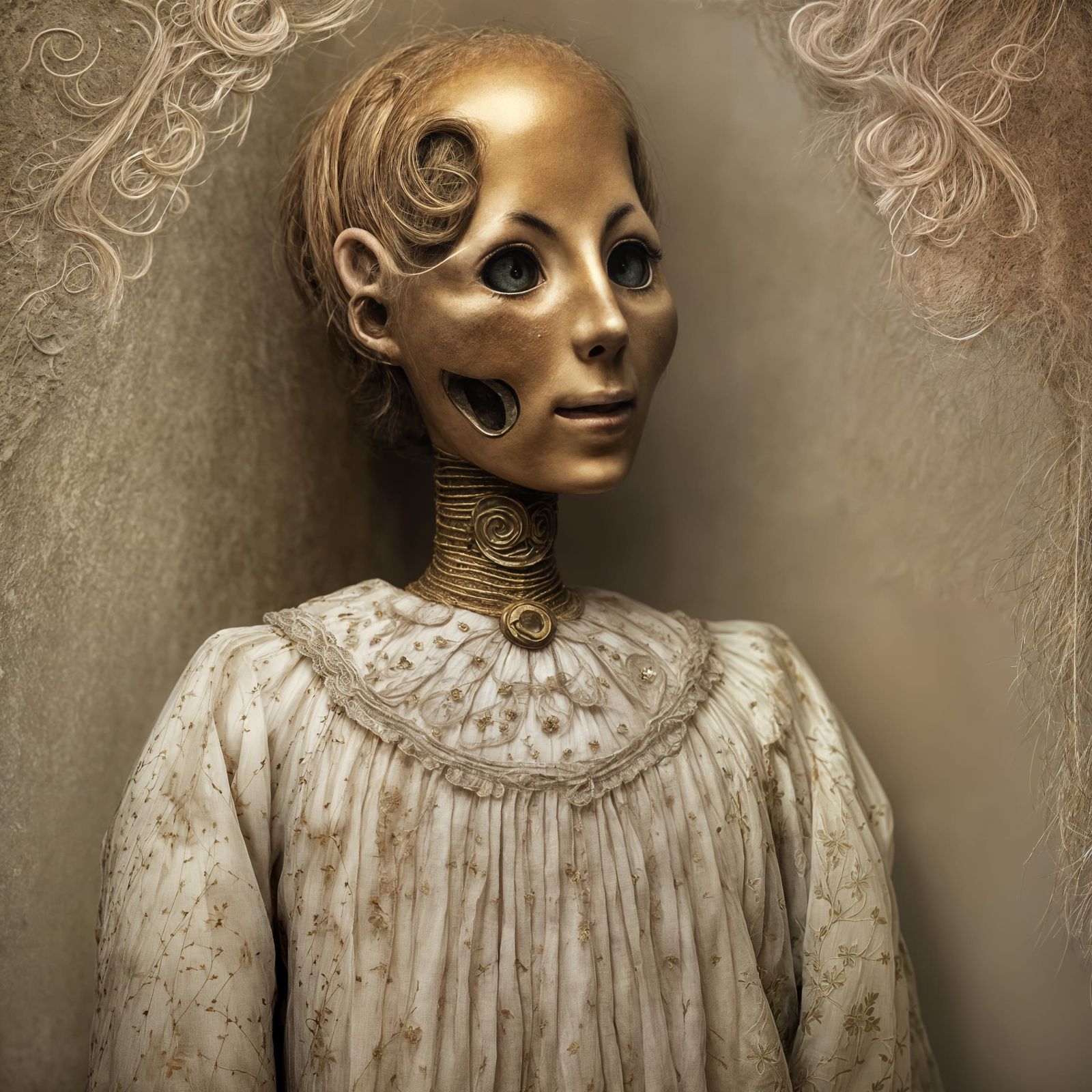 Surreal Horror Metal Doll