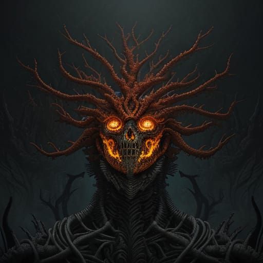 Surreal Biomechanical Horror in Dark Fantasy Style