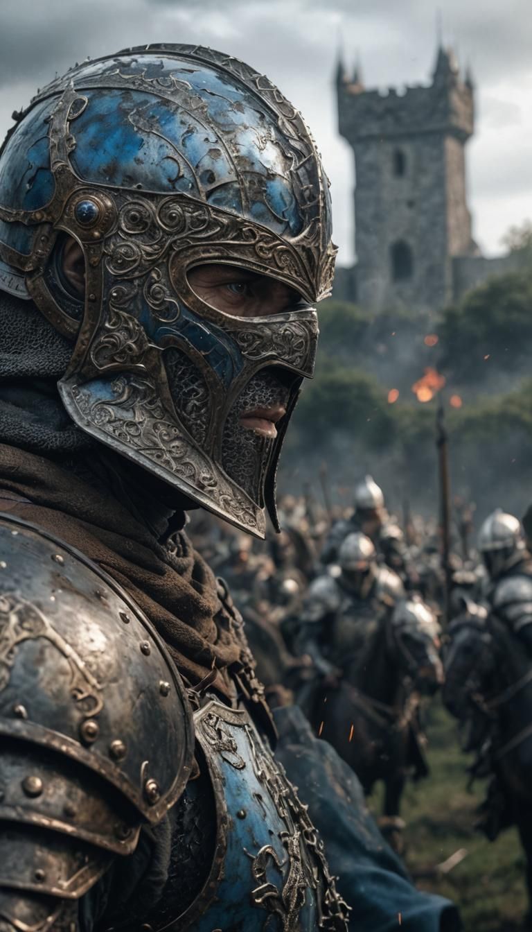 Warrior Knight on Battlefield in Photorealistic Style