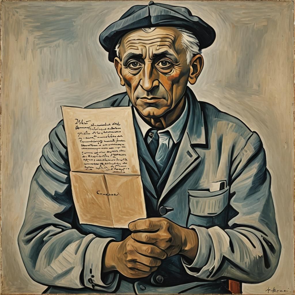 Cubist Painting of a Letter from the Front