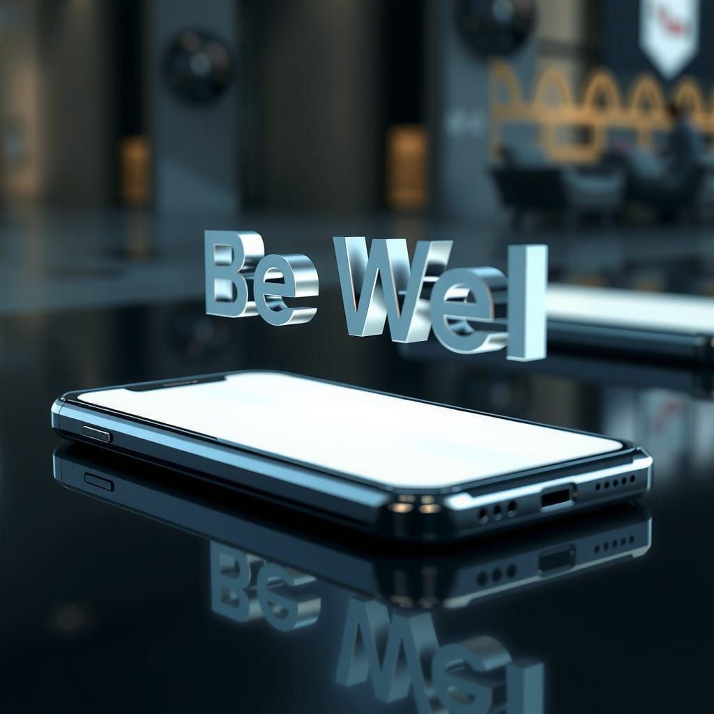 Sleek Metallic Smartphone Radiates Futuristic Warmth