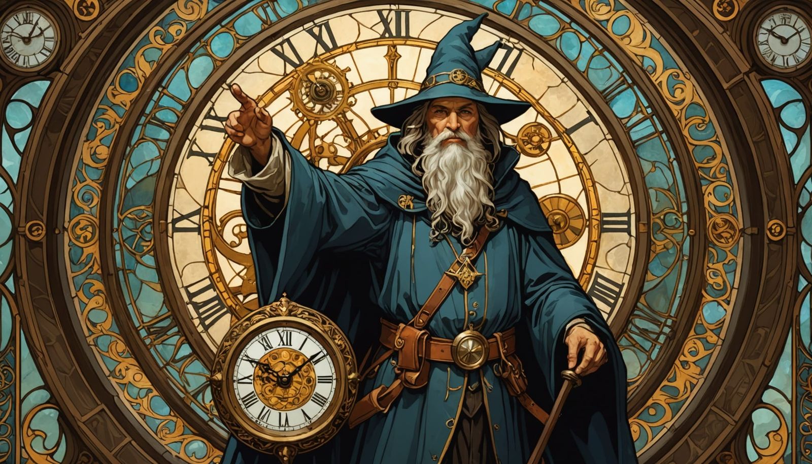 Mystical Clockwork in Art Nouveau Style