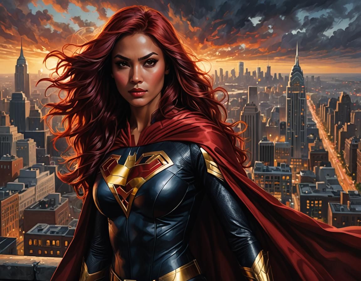 Superheroine Portrait in Comic Book Style