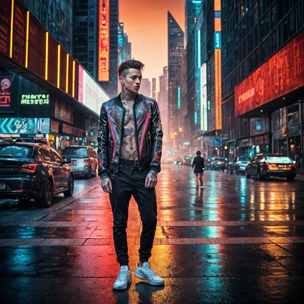 Wet carriageway in the early morning