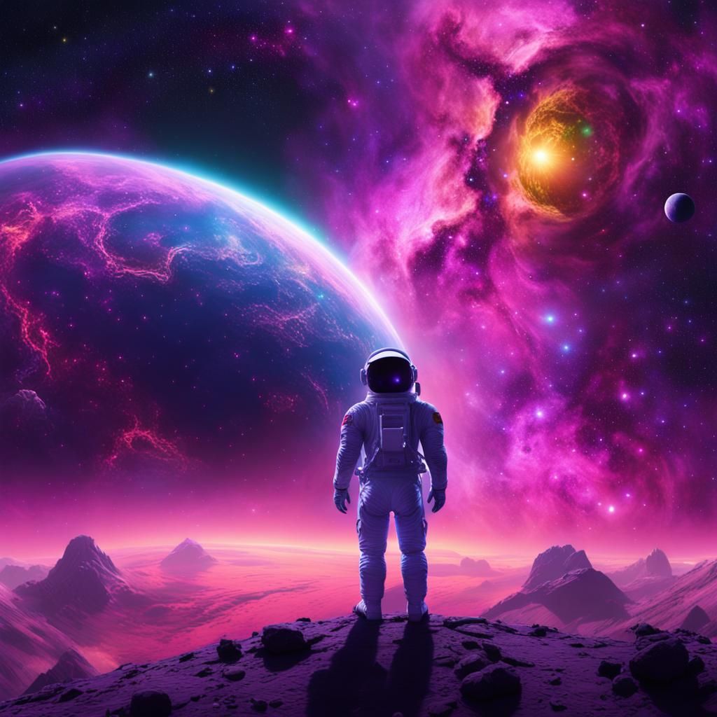 Astronaut Contemplates Infinity in Deep Space