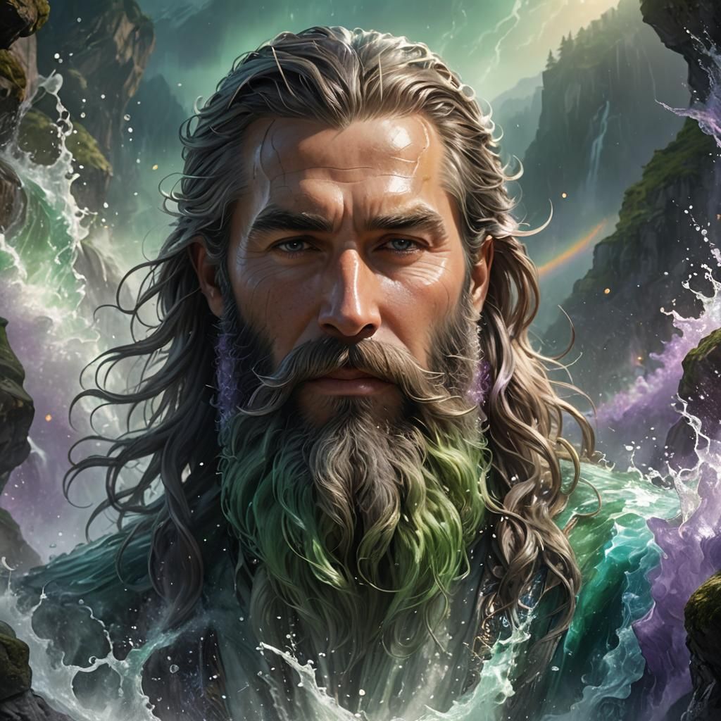 Surreal Beard Merges with Dreamlike Landscape