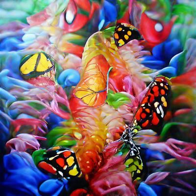 Colorful Metamorphosis Oil Painting on Canvas