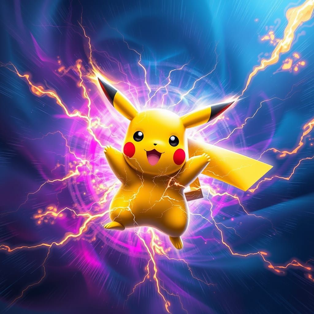 Majestic Dynamax Pikachu Transforms in Vibrant, Iridescent C...
