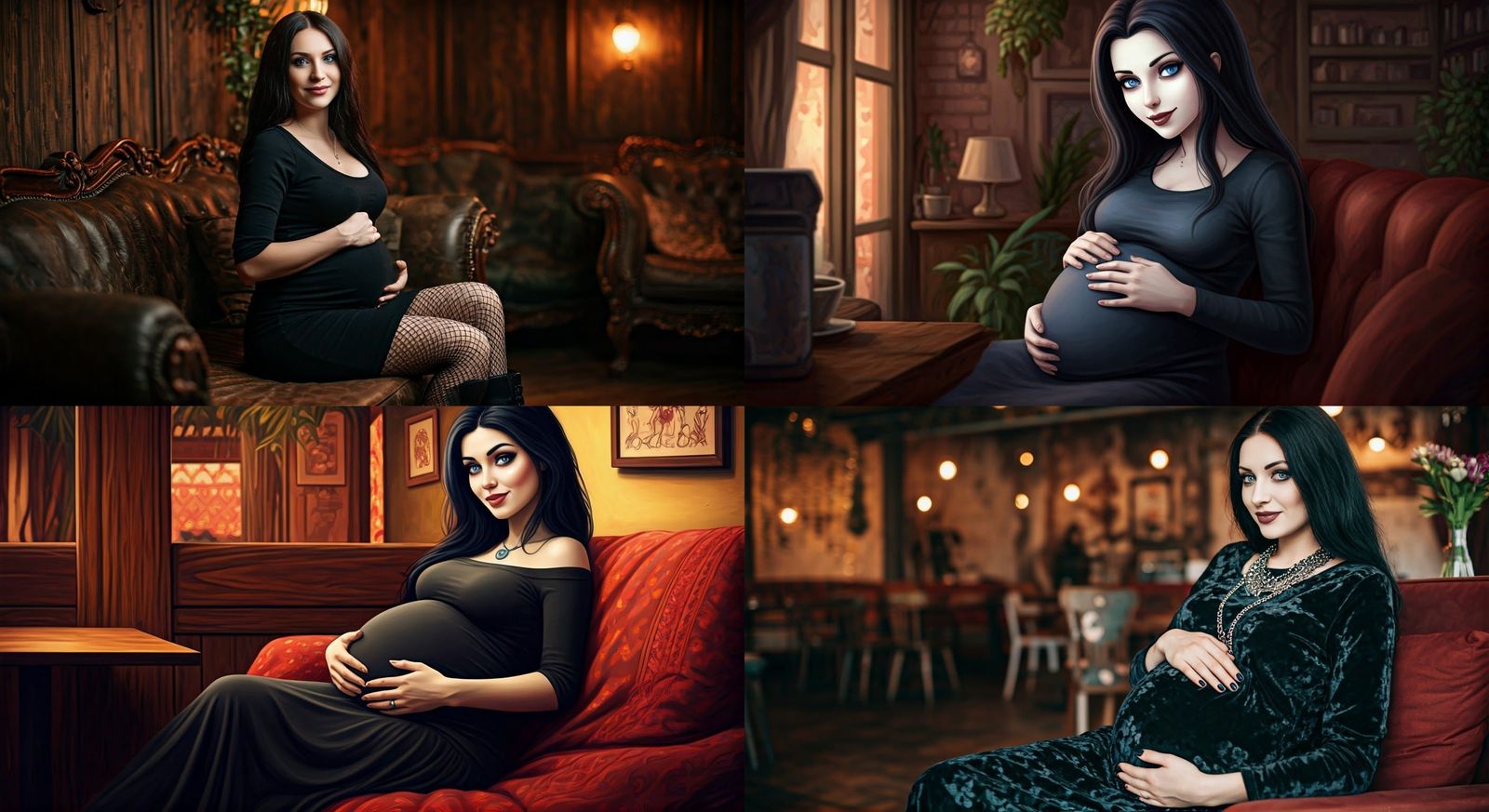 Pregnant Goth Girl with a Kind Face