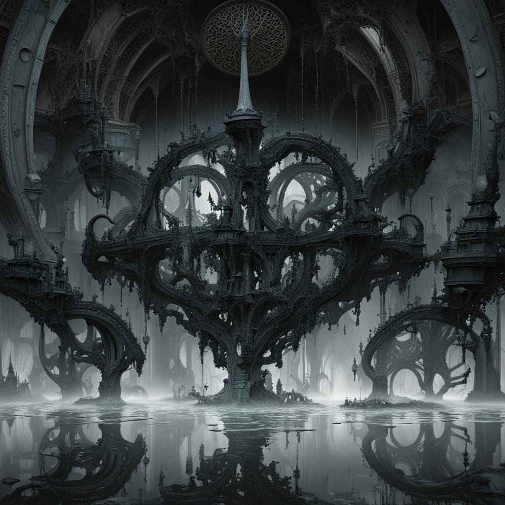 Ethereal Glass Container in Dark Fantasy Vortex