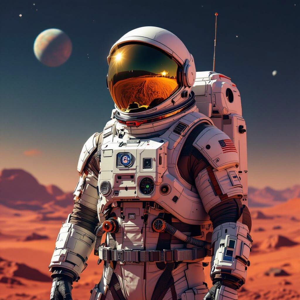 Marte Exploration Astronaut Suit with Solar Power