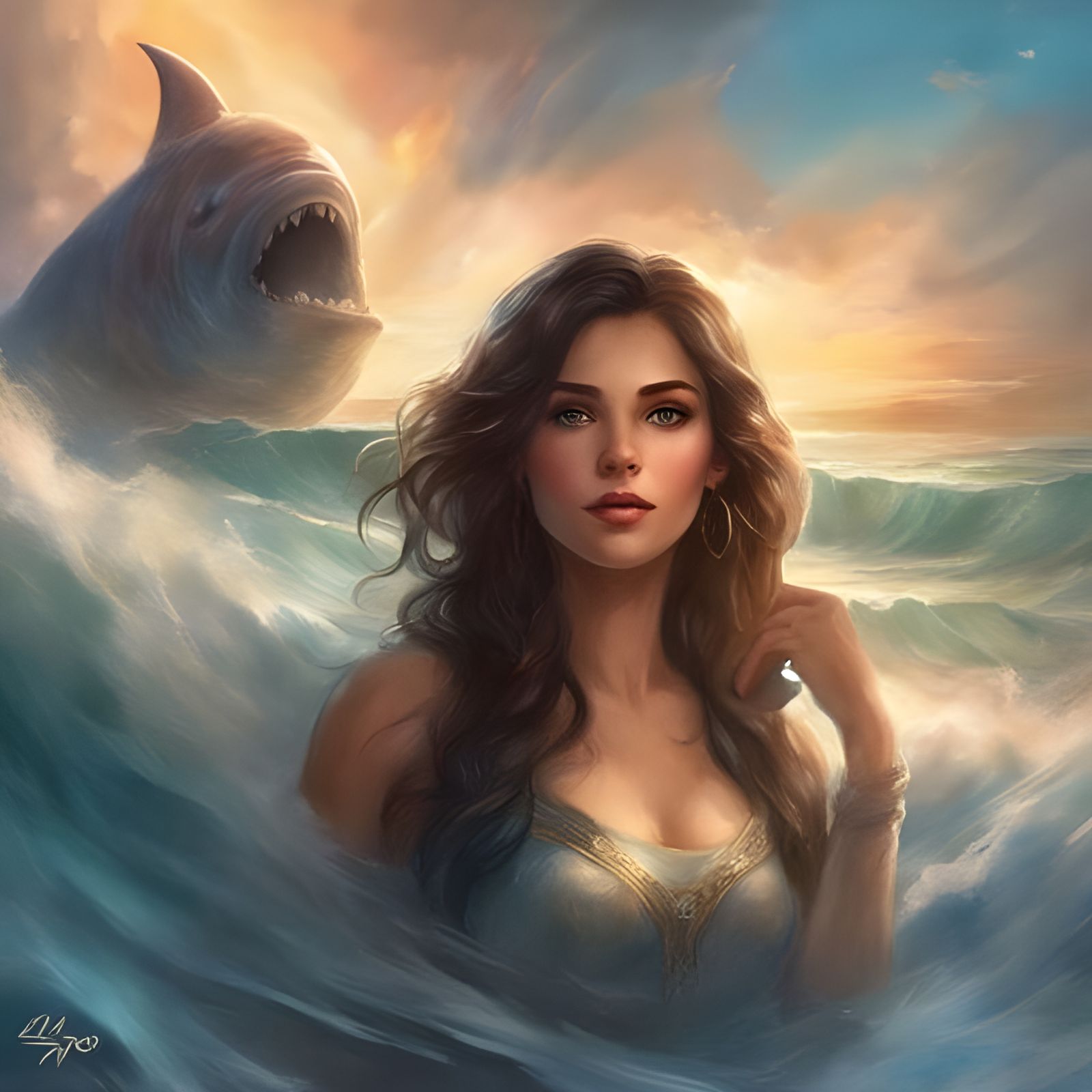 Selfie with Megalodon in Dark Waters