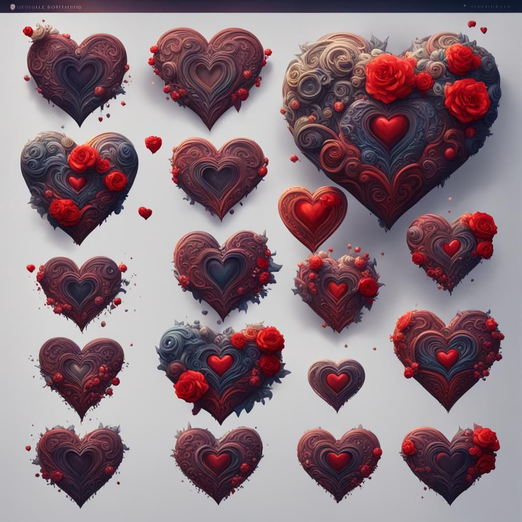 Detailed Heart Painting with Fantasy Concept Art Style