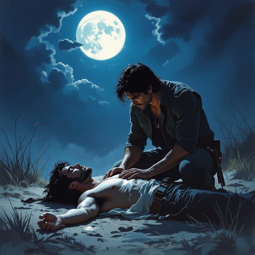 Midnight Rescue: Checking for Breath Under Cold Moonlight