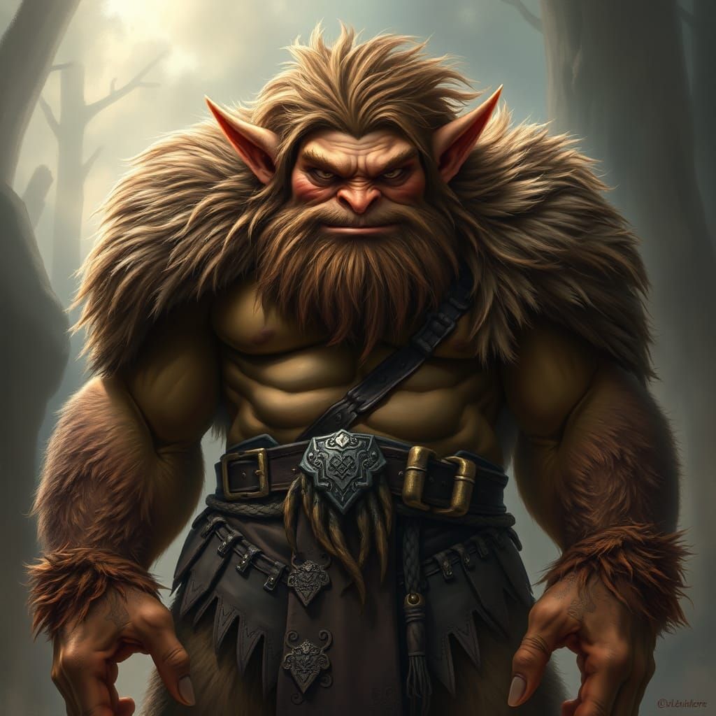 Towering Goblin in Mystical Mist