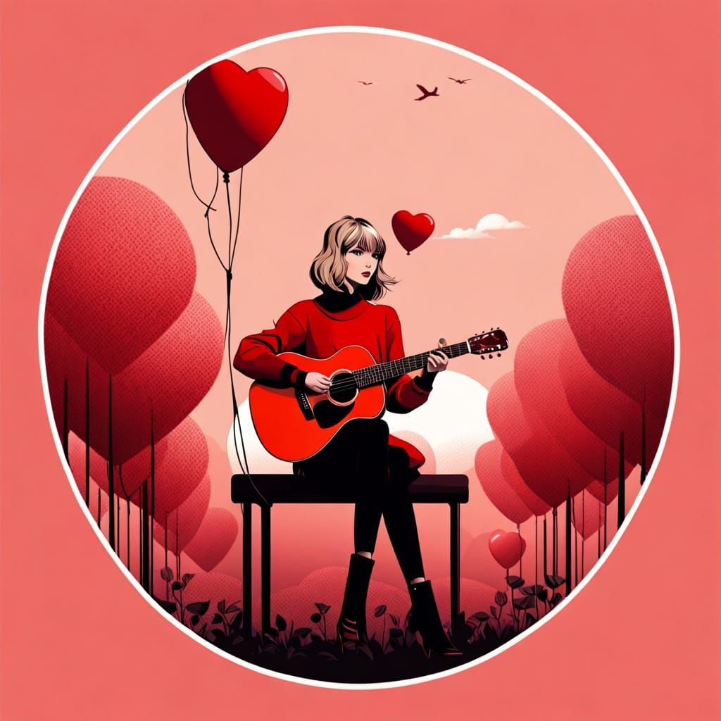 Romantic Valentine's Day Portrait in Futuristic Digital Art