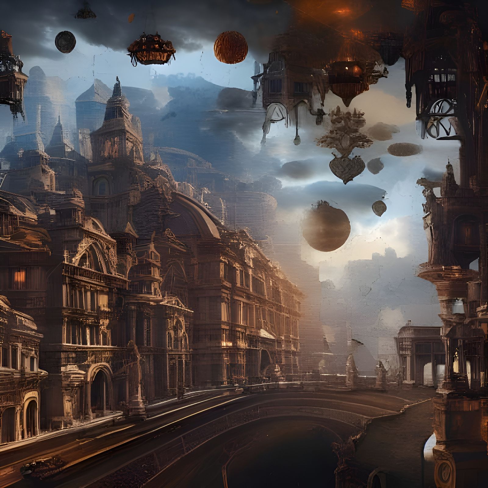 Dramatic Puzzle Pieces in Digital Matte Painting Style