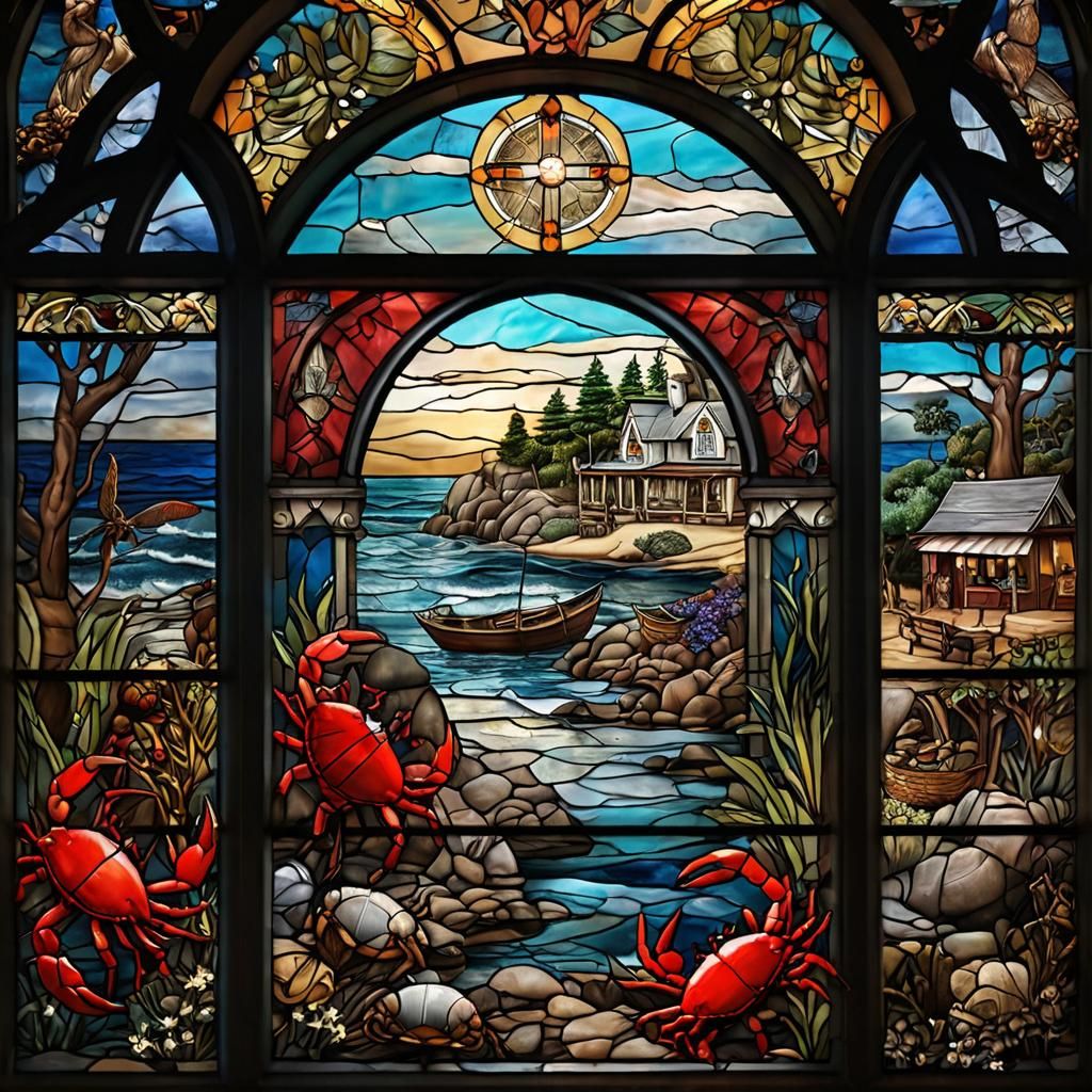 Jesus and Mudcrabs Stained Glass Photography