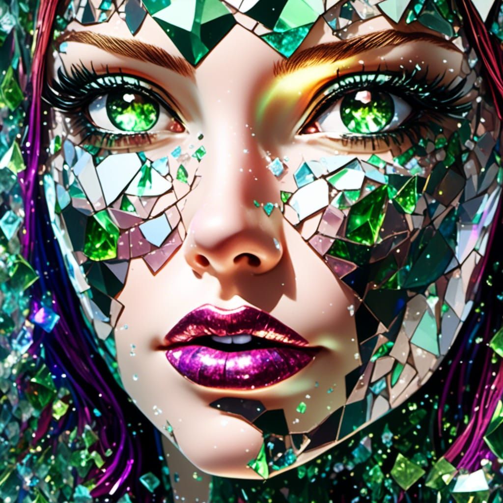 Crystalline Woman: A Mosaic of Glass and Light