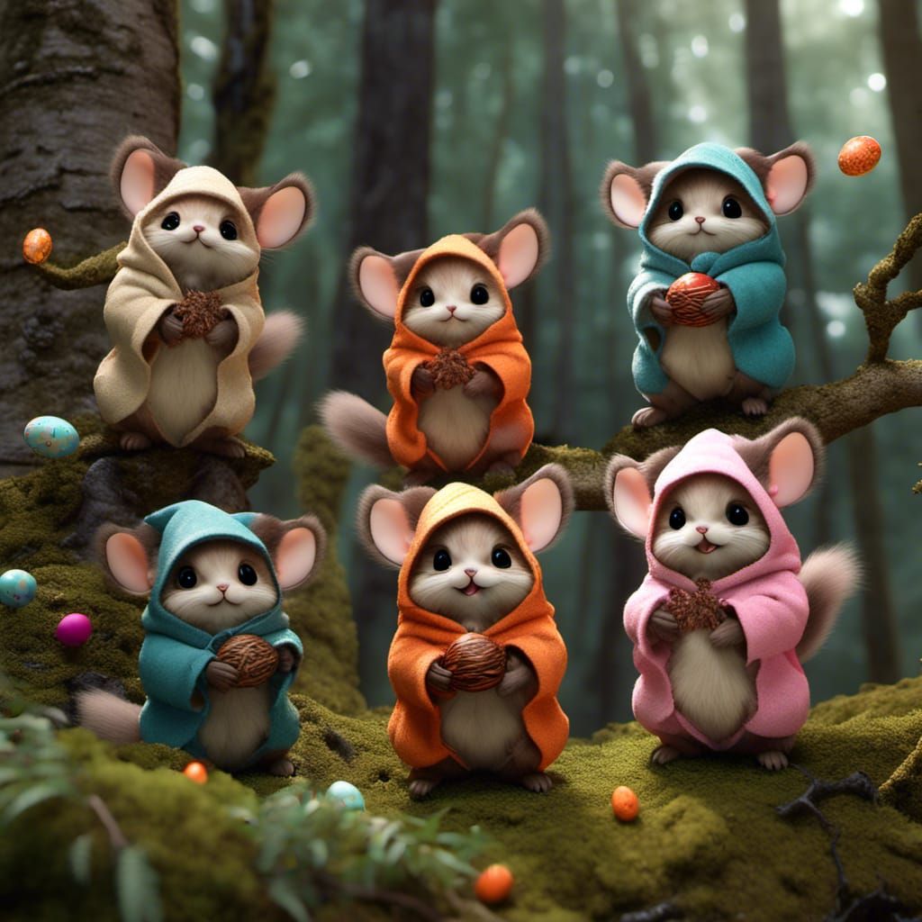 Ezo Squirrels in Ewok Clothing Celebrate Easter