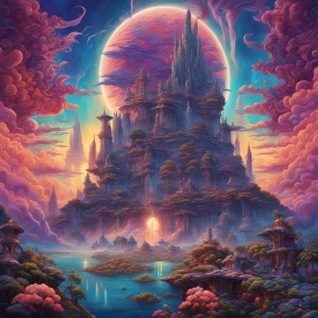 Ethereal Celestial Being in Cosmic Landscape