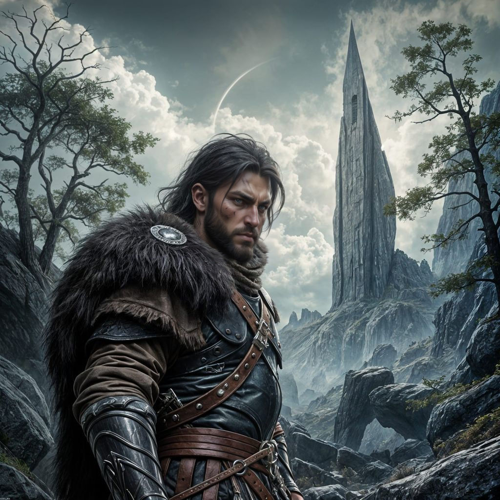 Epic Viking Warrior in Dark Fantasy Style