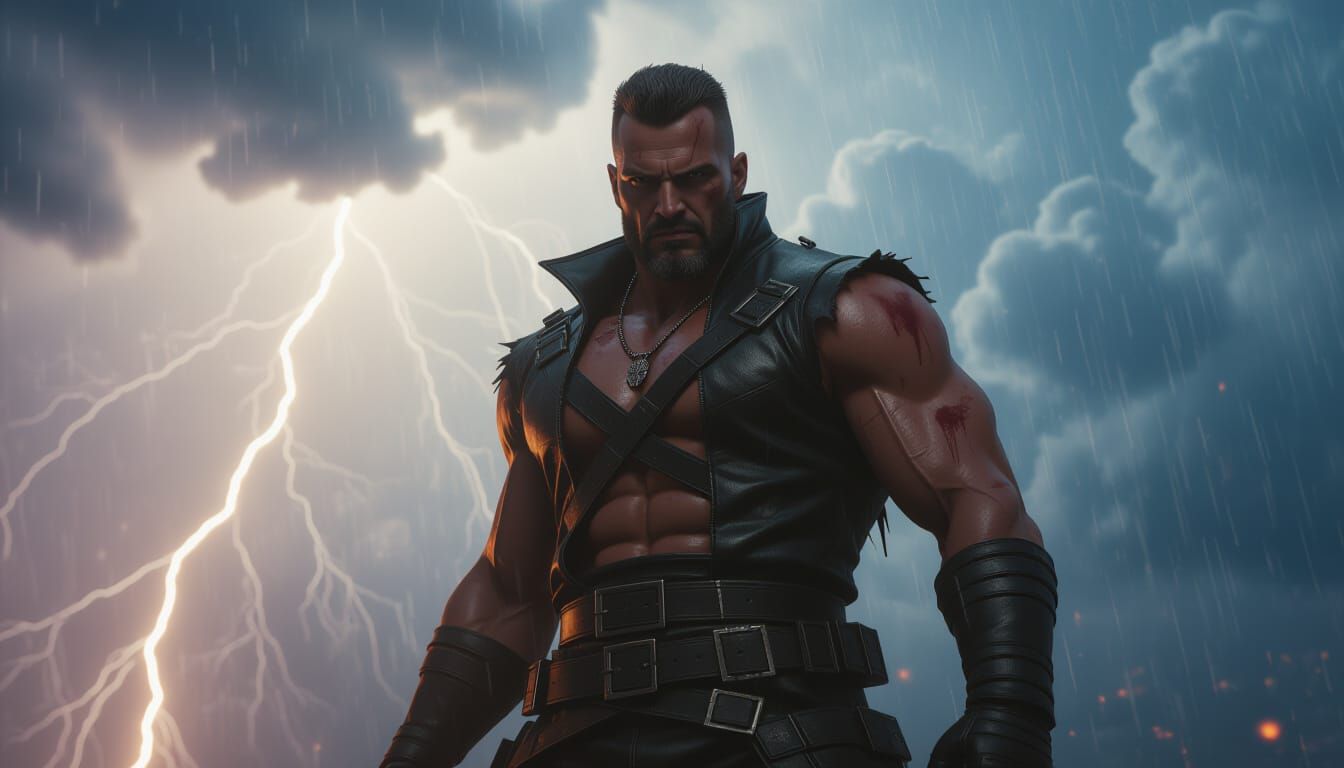 Dramatic Villain in Thunderstorm, Digital Matte Painting