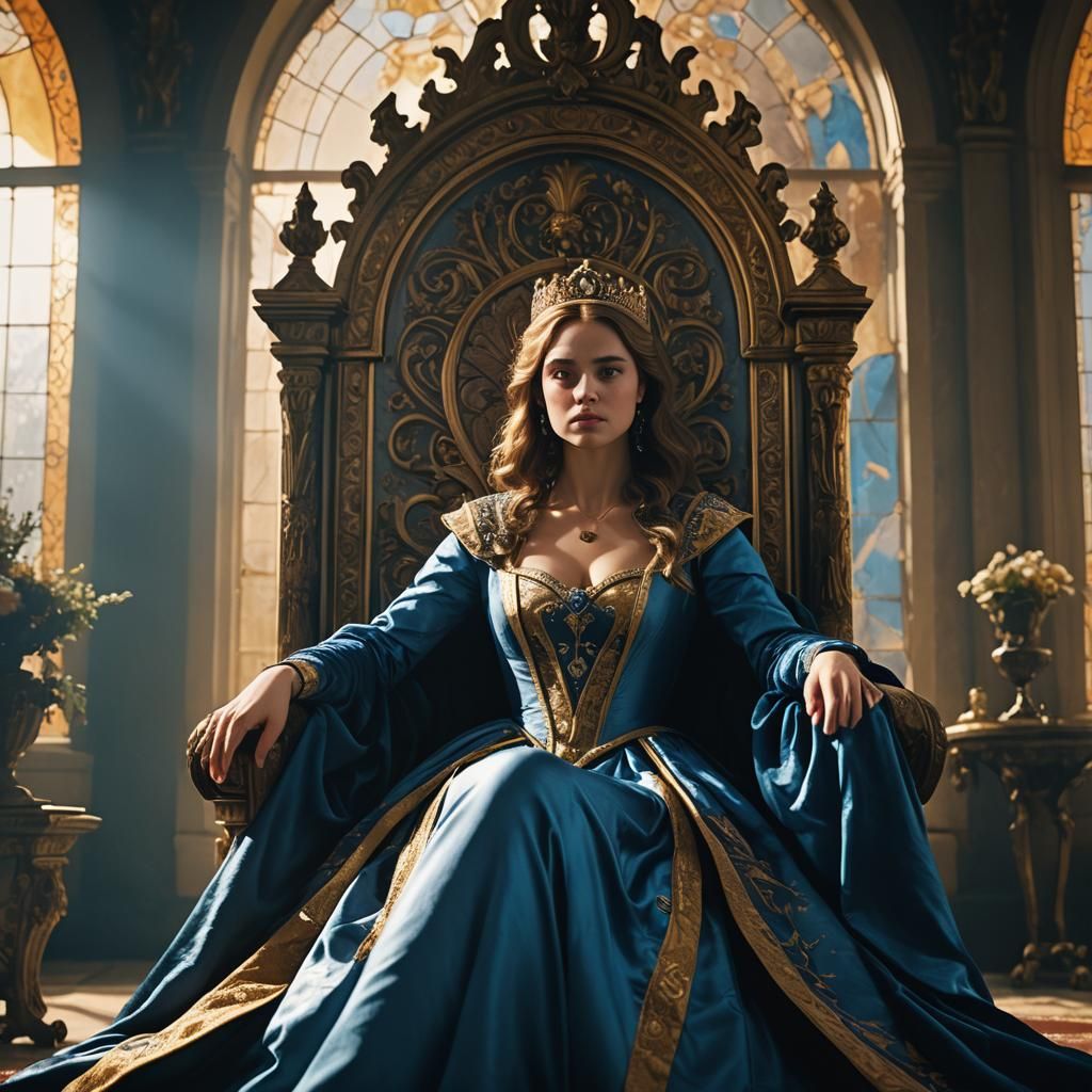 Princess on Throne in Golden Hour Light