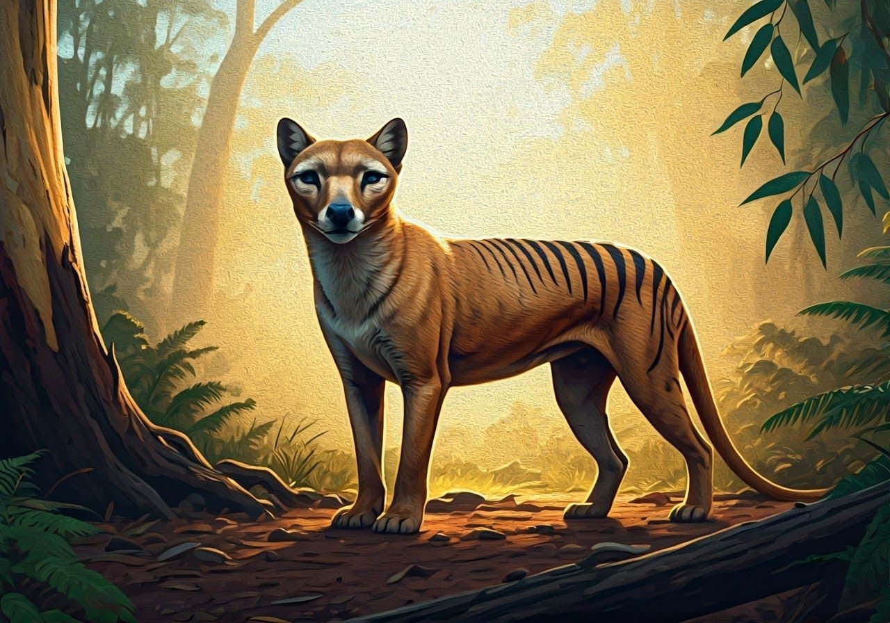 Thylacine in Tasmanian Wilderness