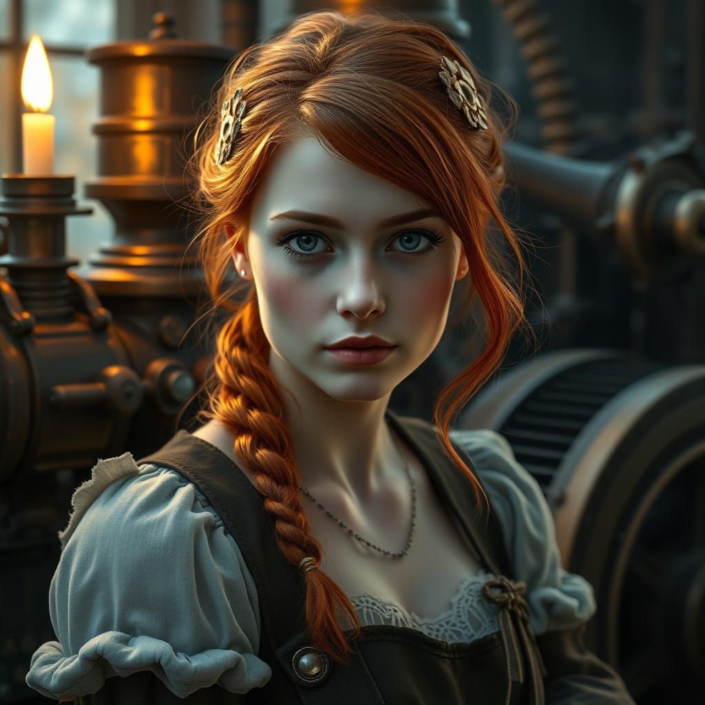 Steampunk Beauty in Candlelit Splendor