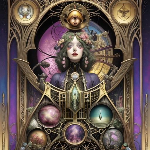 Pandora's Box: Surreal Post-Apocalyptic Art Nouveau Fantasy
