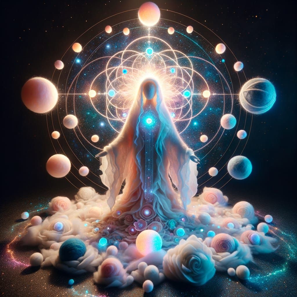 Felt Celestial Deity Radiating Divine Grandeur