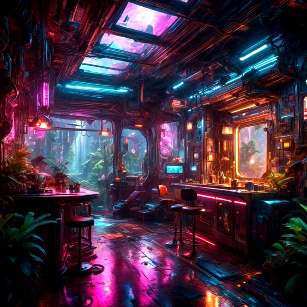 Cyberpunk bar