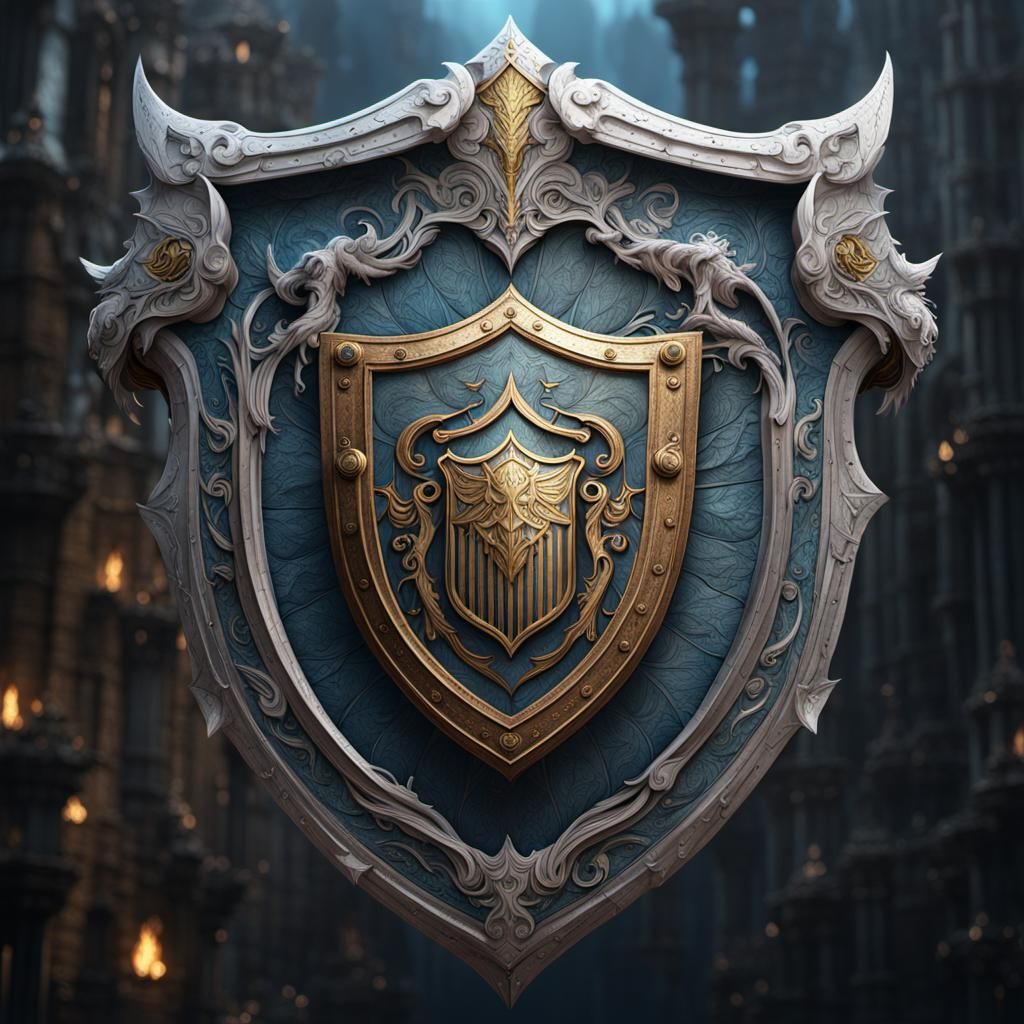 Detailed Angelic Shield Matte Painting in 8k