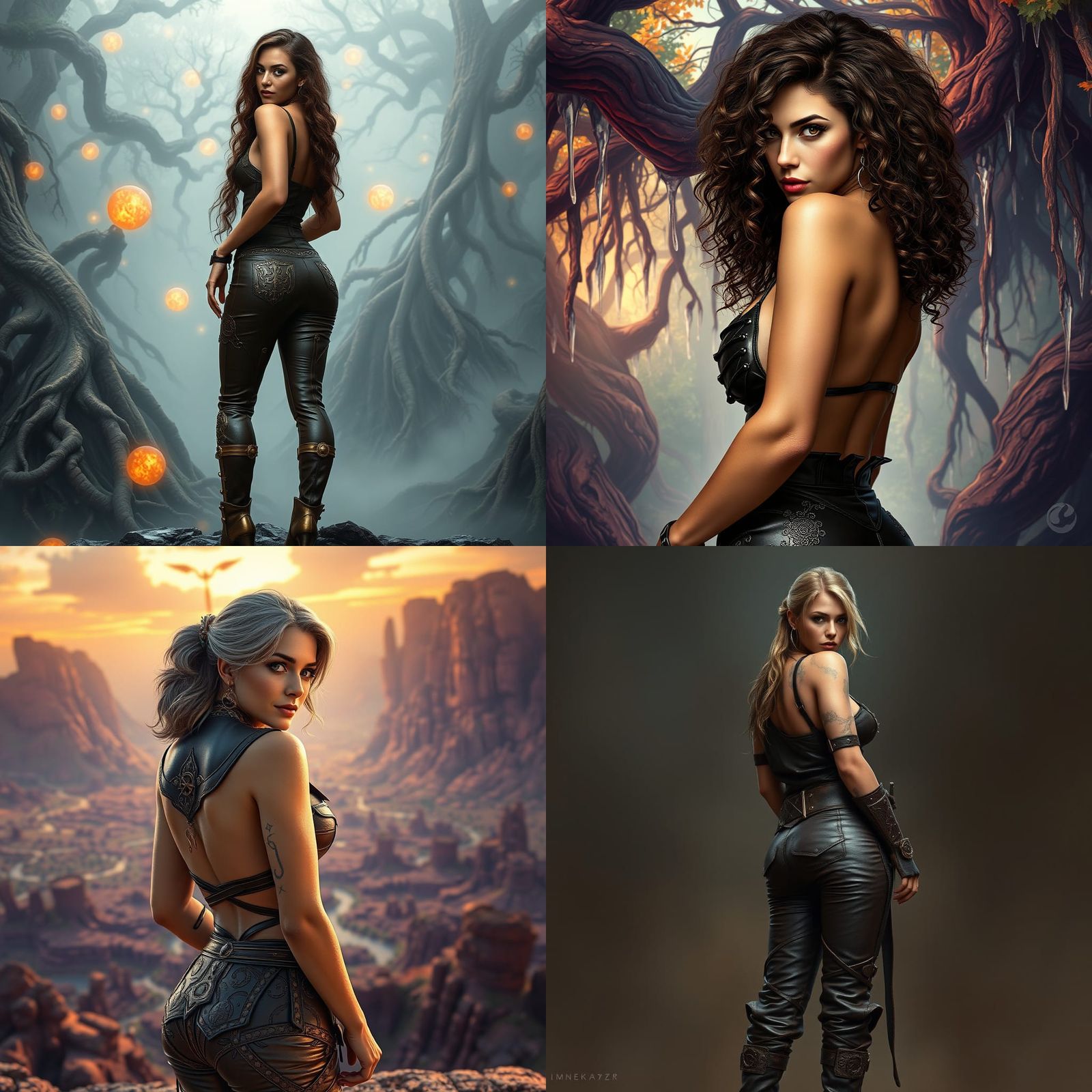 Woman in Leather Hot Pants: Fantasy Concept Art