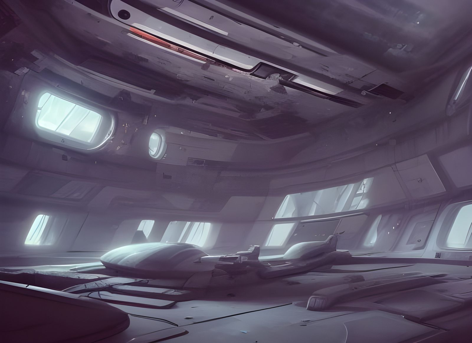 Ruined Spaceship Interior: Abandoned Colony