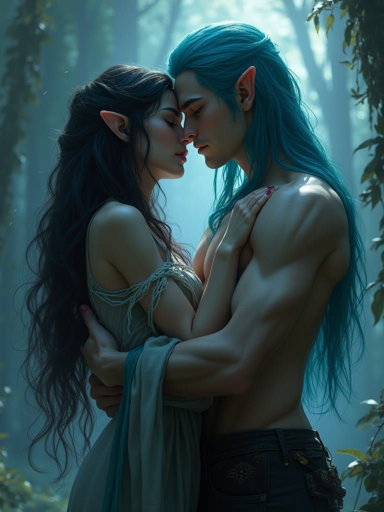 Forbidden Love Couple in Dark Fantasy