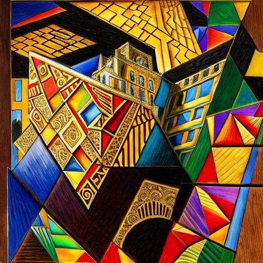 Photorealistic Glamour in Cubist Romantic Styles