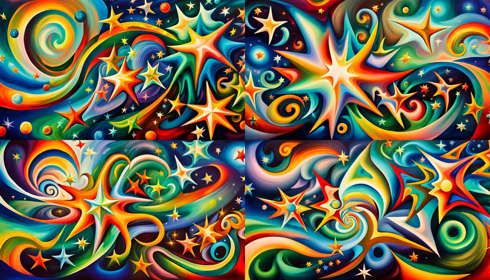 Iridescent Stars in Electromagnetic Plasma: Naive Art