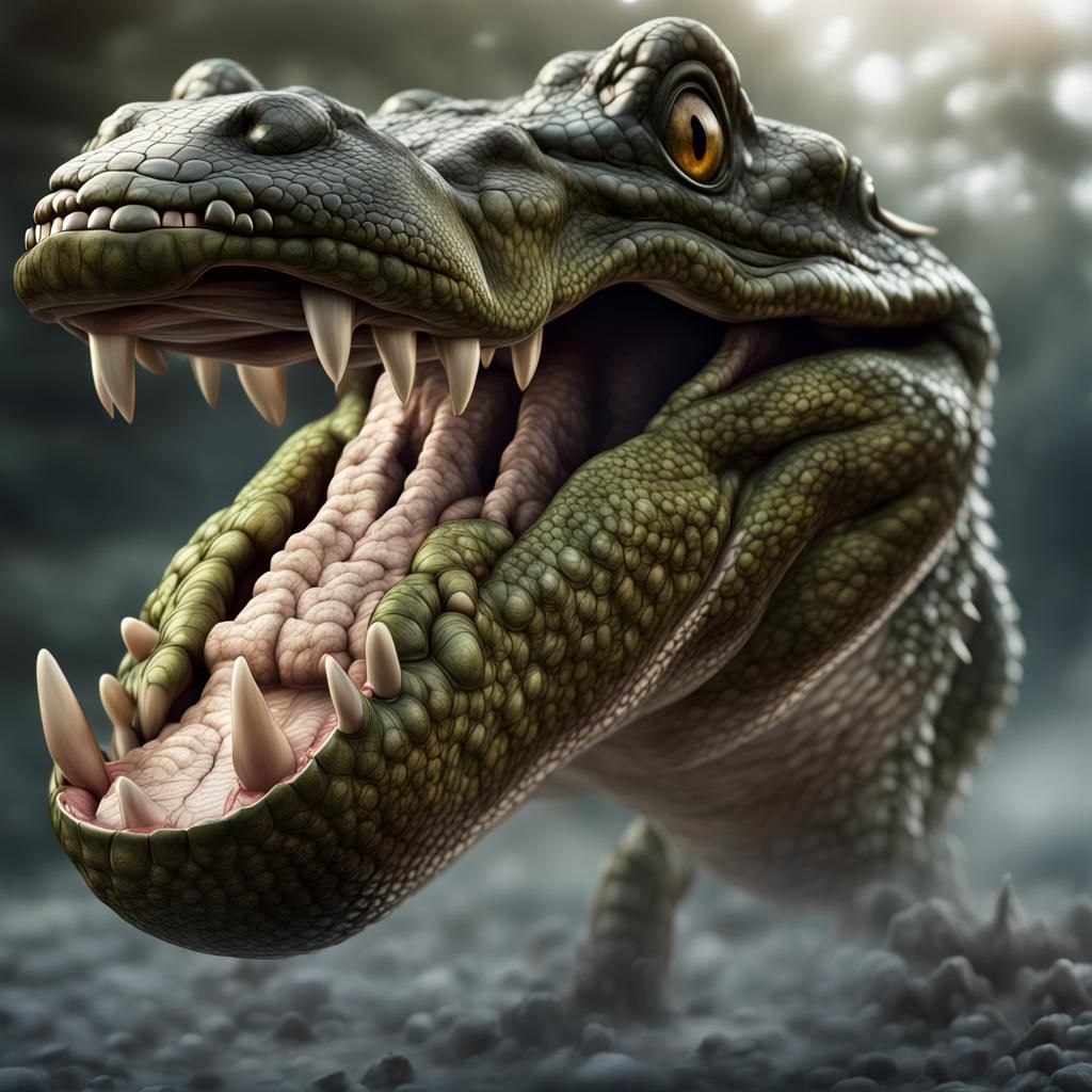 Hyper-maximalism, ultra detailed photorealistic Insane close-up, an aggressive, enraged, charging digital painting, high...